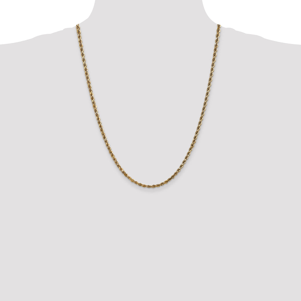 14k 3.5mm D/C Rope with Lobster Clasp Chain