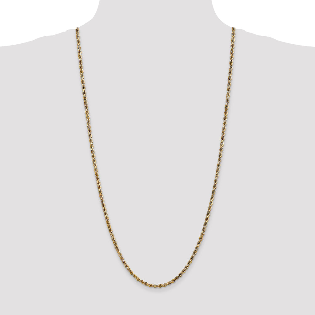 14k 3.5mm D/C Rope with Lobster Clasp Chain