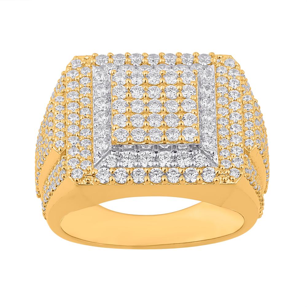 10KT Two-Tone Gold 2.50 Carat Square Mens Ring-0329275-TT