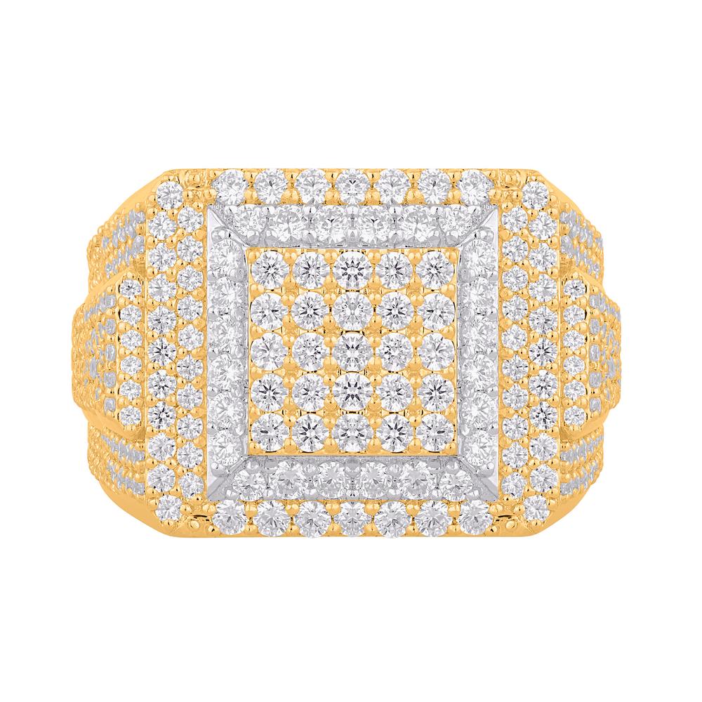 10KT Two-Tone Gold 2.50 Carat Square Mens Ring-0329275-TT