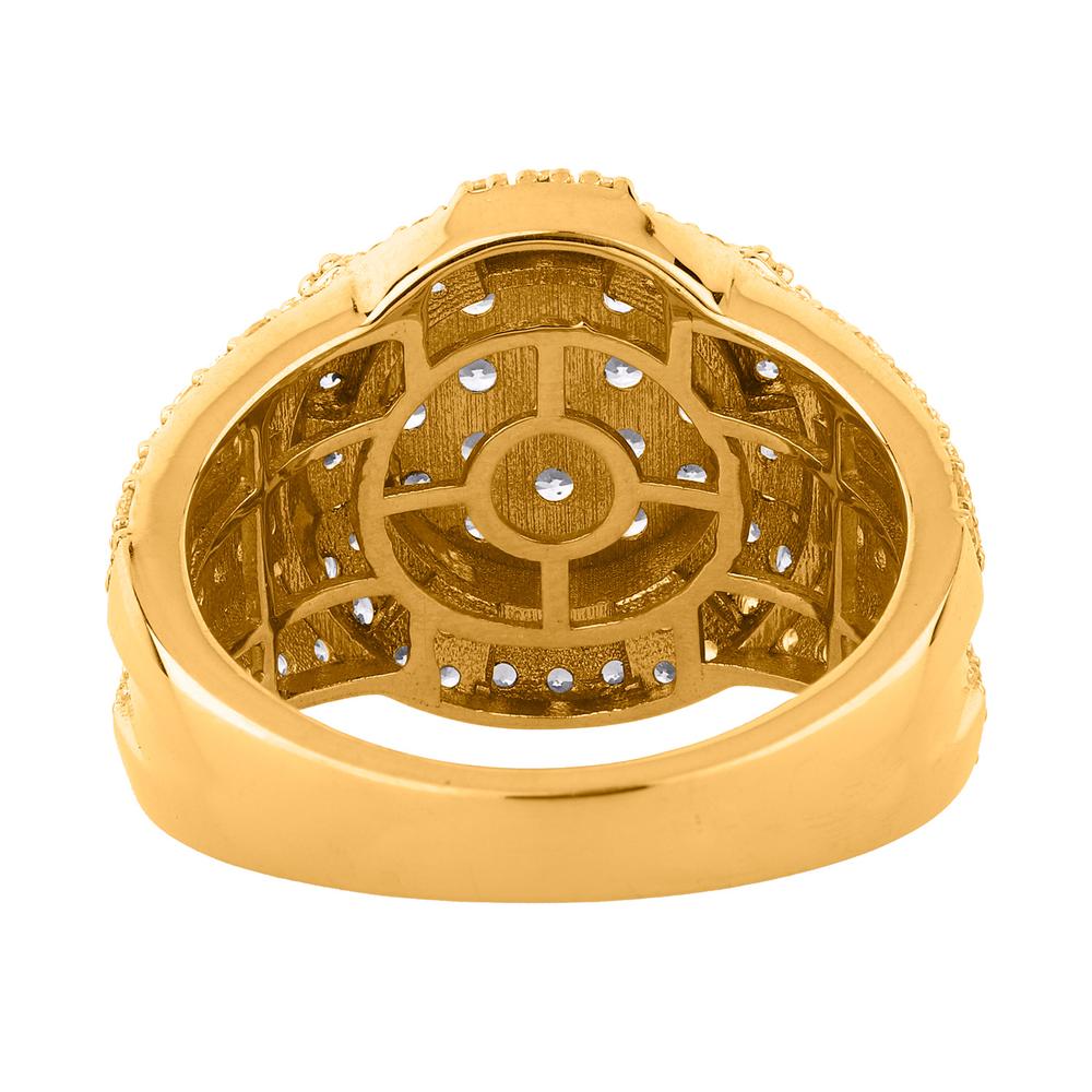 10KT Two-Tone Gold 2.75 Carat Round Mens Ring-0329277-TT