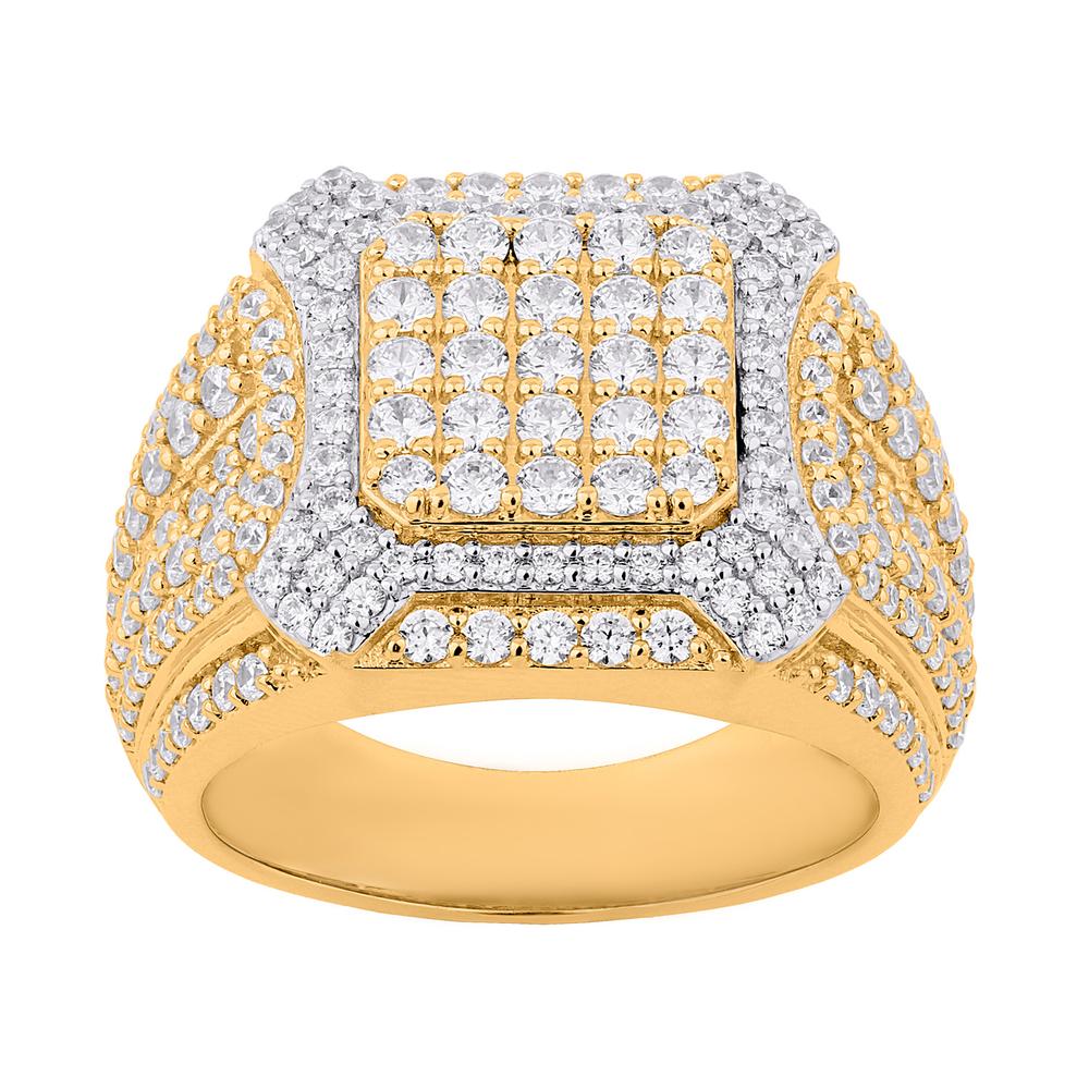 10KT Two-Tone Gold 2.75 Carat Square Mens Ring-0329278-TT