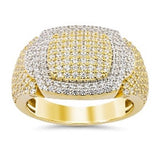 10KT Two-Tone Gold 2.33 Carat Cushion Mens Ring-0329284-TT