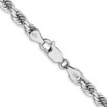 Cargar imagen en el visor de la galería, 14k White Gold 4.5mm D/C Rope with Lobster Clasp Chain