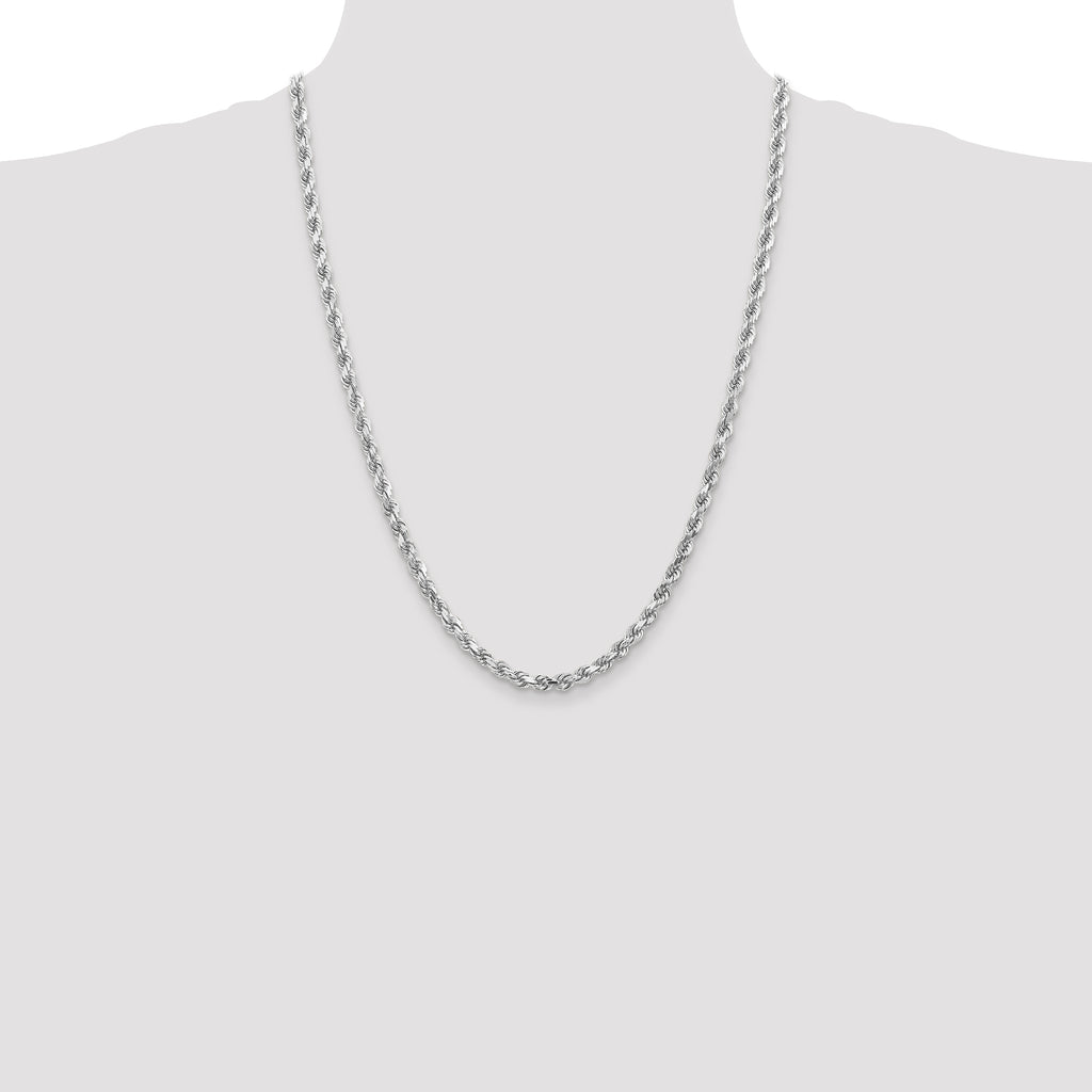 14k White Gold 4.5mm D/C Rope with Lobster Clasp Chain