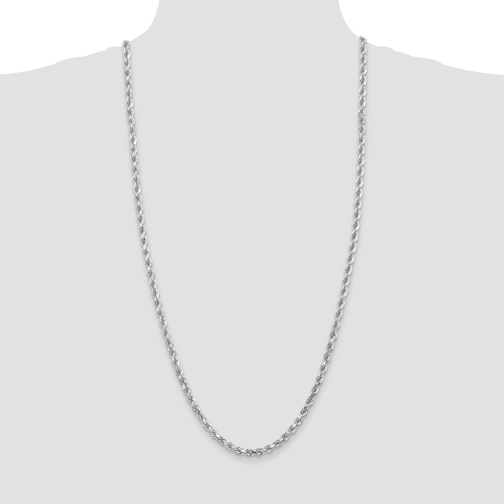 14k White Gold 4.5mm D/C Rope with Lobster Clasp Chain