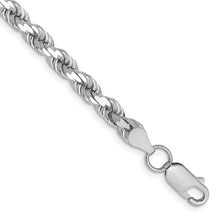 Cargar imagen en el visor de la galería, 14k White Gold 4.5mm D/C Rope with Lobster Clasp Chain