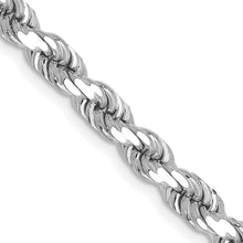 Cargar imagen en el visor de la galería, 14k White Gold 4.5mm D/C Rope with Lobster Clasp Chain