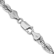 Cargar imagen en el visor de la galería, 14k White Gold 5.5mm D/C Rope with Lobster Clasp Chain