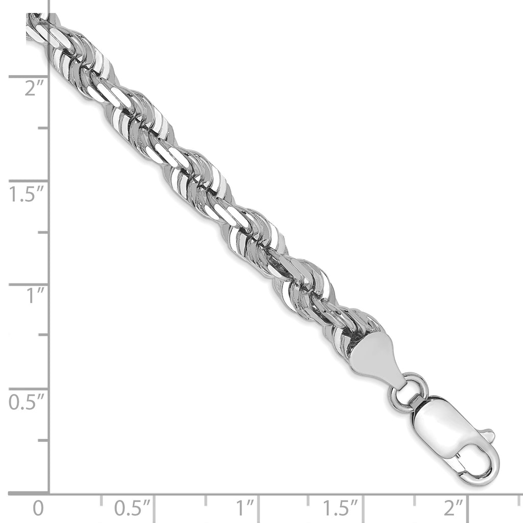 14k White Gold 5.5mm D/C Rope with Lobster Clasp Chain