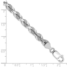 Cargar imagen en el visor de la galería, 14k White Gold 5.5mm D/C Rope with Lobster Clasp Chain