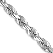 Cargar imagen en el visor de la galería, 14k White Gold 5.5mm D/C Rope with Lobster Clasp Chain