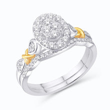 Cargar imagen en el visor de la galería, 10KT Two-tone (White and Yellow) Gold 0.47 Carat Oval Bridal Ring-0525868-WY