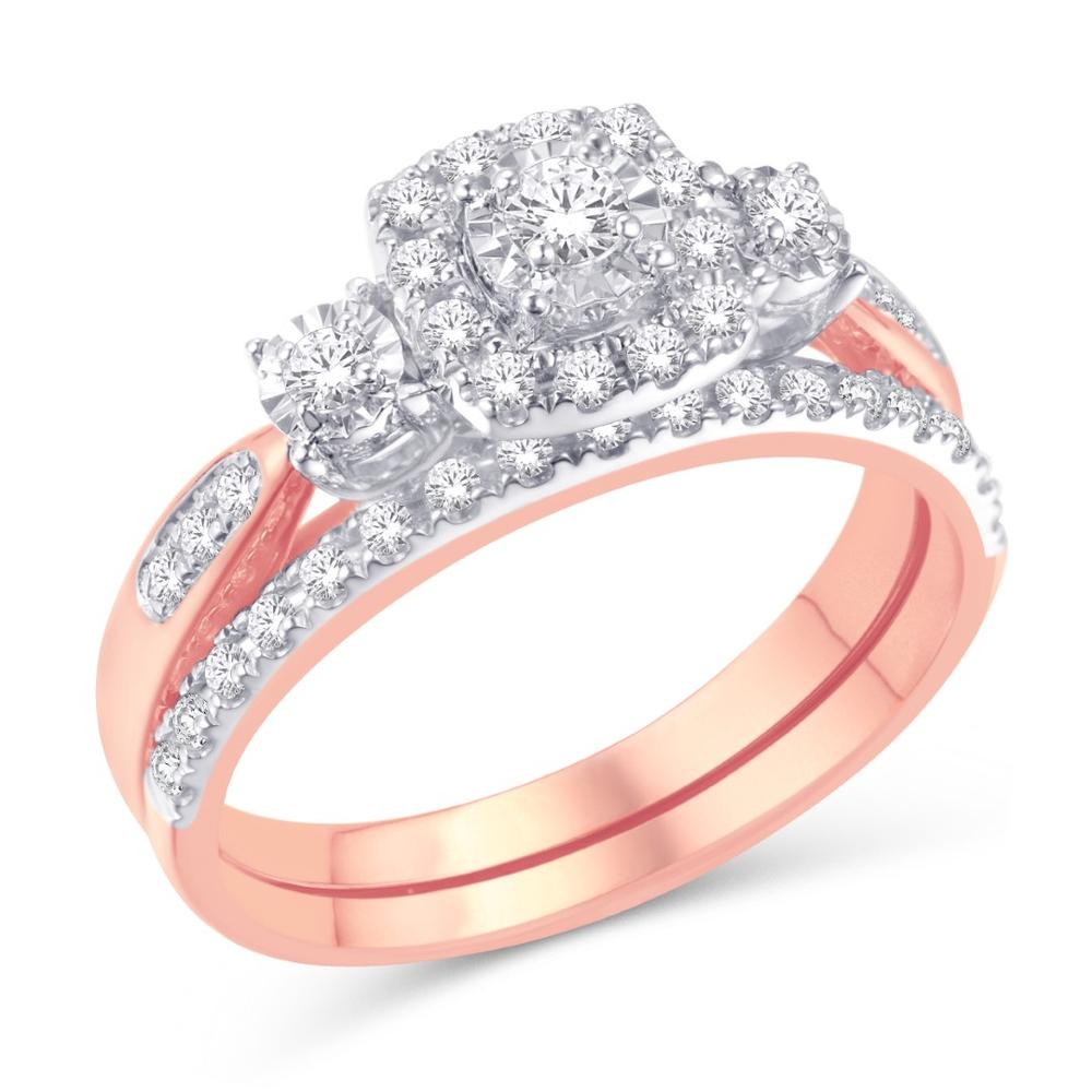 14K Rose Gold 0.50 Carat Cushion Bridal Ring-0526073-RG