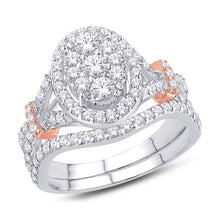 Load image into Gallery viewer, 14K Two-Tone (White and Rose) Gold 0.94 Carat Oval Bridal Ring-0526158-WR