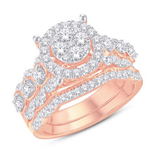 Cargar imagen en el visor de la galería, 14K Rose Gold 1.00 Carat Round Halo Bridal Ring-0526165-RG