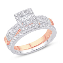 Cargar imagen en el visor de la galería, 14K Two-Tone (White and Rose) Gold 0.75 Carat Square Bridal Ring-0526174-WR