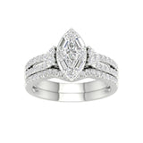 14K White Gold 1.00 Carat (0.20 CTR) Marquise Bridal Ring-0527922-WG