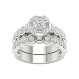 14K White Gold 1.00 Carat (0.33 CTR) Round Bridal Ring-0527924-WG