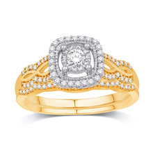 Cargar imagen en el visor de la galería, 14K Yellow Gold 0.35 Carat (0.10 CTR) Certified Round Bridal Ring-0532254-YG