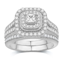 Load image into Gallery viewer, 14K White Gold 1.00 Carat (0.20 CTR) Certified Cushion Bridal Ring-0532539-WG