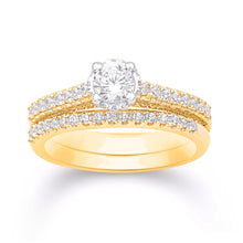 Load image into Gallery viewer, 14K Yellow Gold 1.00 Carat (0.50 CTR) Certified Round Uno Bridal Ring-0532651-YG