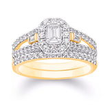 14K Yellow Gold 0.75 Carat (0.15 CTR) Cushion Bridal Ring-0532659-YG