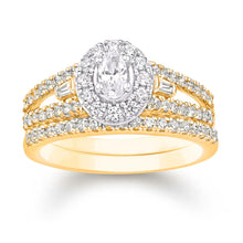 Cargar imagen en el visor de la galería, 14K Yellow Gold 0.75 Carat (0.15 CTR) Oval Bridal Ring-0532661-YG