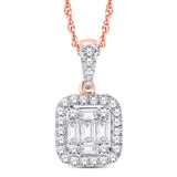 10KT Rose Gold 0.50 Carat Cushion Pendant-0825400-RG