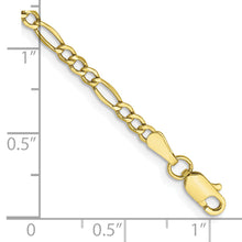 Load image into Gallery viewer, 10k 2.5mm Semi-Solid Figaro Chain