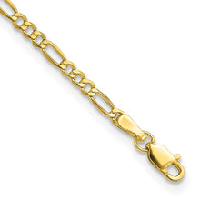 Cargar imagen en el visor de la galería, 10k 2.5mm Semi-Solid Figaro Chain Anklet