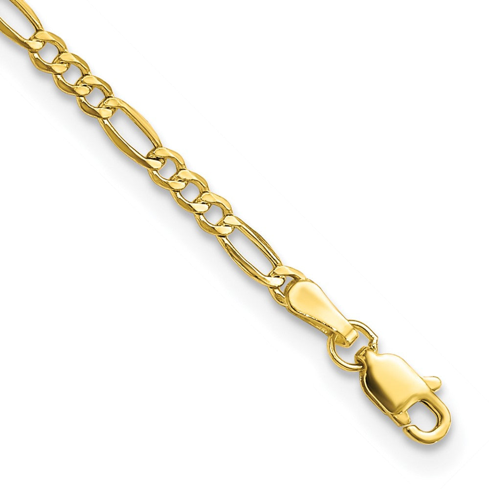 10k 2.5mm Semi-Solid Figaro Chain