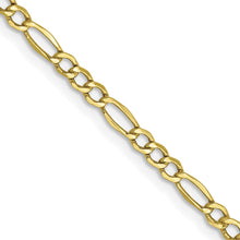 Load image into Gallery viewer, 10k 2.5mm Semi-Solid Figaro Chain