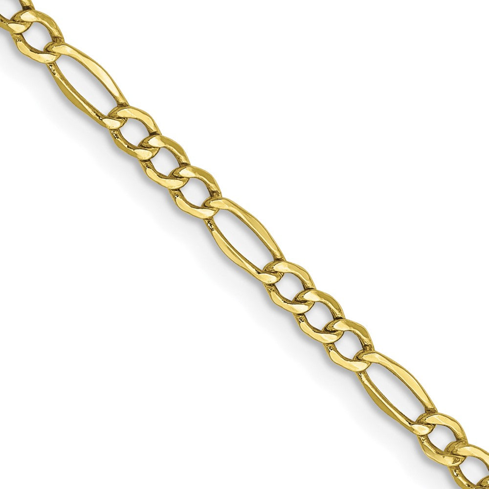 10k 2.5mm Semi-Solid Figaro Chain