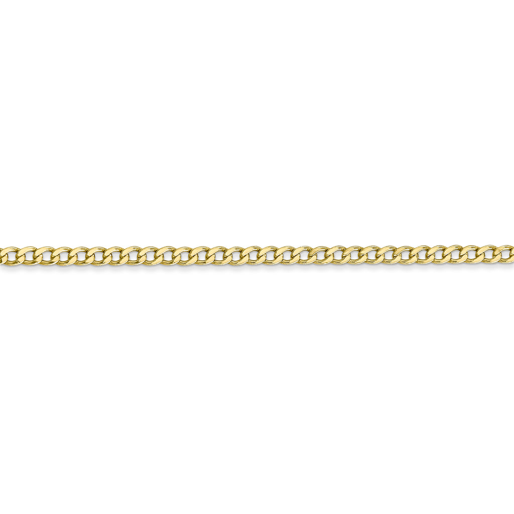 10k 2.5mm Semi-Solid Curb Link Chain