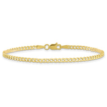 Load image into Gallery viewer, 10k 2.5mm Semi-Solid Curb Link Chain Anklet