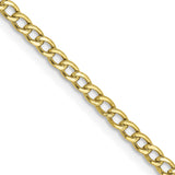 10k 2.5mm Semi-Solid Curb Link Chain