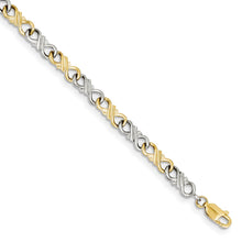 Cargar imagen en el visor de la galería, 10k Two-Tone Solid Polished Fancy Bracelet