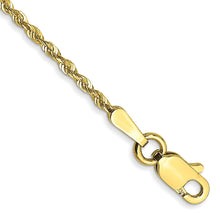 Load image into Gallery viewer, 10k 1.5mm Extra-Light D/C Rope Chain Anklet