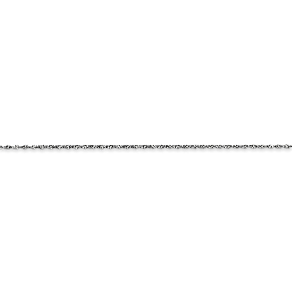 10k White Gold .5mm Carded Cable Rope Chain