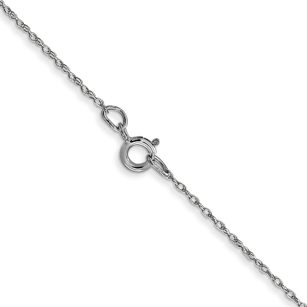 10k White Gold .5mm Carded Cable Rope Chain