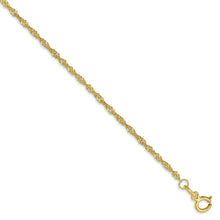 Load image into Gallery viewer, 10k 1.4mm Singapore Chain Anklet