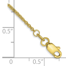 Load image into Gallery viewer, 10k 1.4mm Cable Chain Anklet