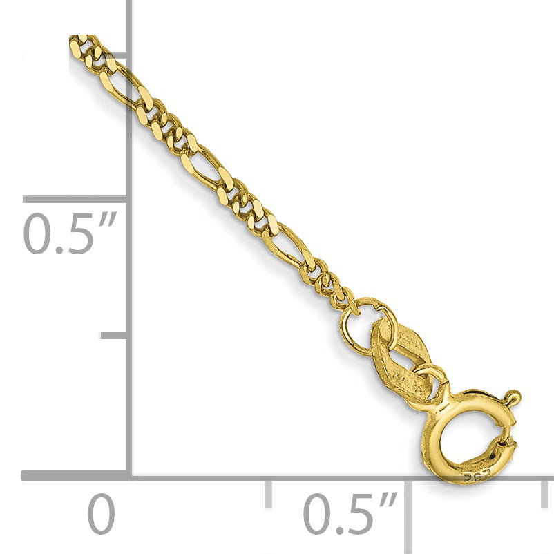 10k 1.25mm Flat Figaro Chain Anklet