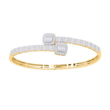 Cargar imagen en el visor de la galería, 10KT Yellow Gold 1.53 Carat Bypass Cushion Bangle-1332158-YG