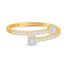 Cargar imagen en el visor de la galería, 10KT Two-Tone (Yellow and White) Gold 4.02 Carat Bypass Bangle-1725007-YW