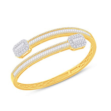 Load image into Gallery viewer, 10KT Two-Tone (Yellow and White) Gold 3.15 Carat Bypass Bangle-1725012-YW