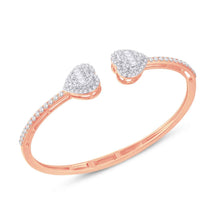 Load image into Gallery viewer, 10KT Two-Tone (Rose and White) Gold 1.75 Carat Heart Bangle-1725016-RW