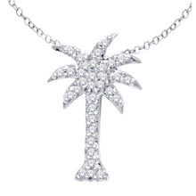 Cargar imagen en el visor de la galería, 14K White Gold 1/10Ct Diamond Palm Tree Pendant