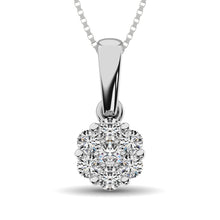 Cargar imagen en el visor de la galería, 14K White Gold 1/4 Ct.Tw. Diamond Flower Pendant